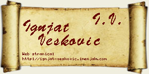 Ignjat Vesković vizit kartica